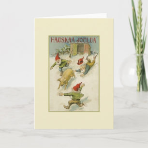 Vintage Finnish Hauskaa Joulua Christmas Card