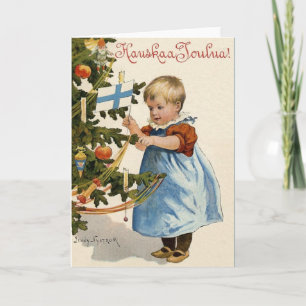 Vintage Finnish Hauskaa Joulua Christmas Card