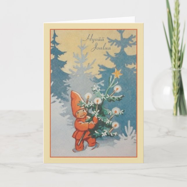 Vintage Finnish Hyvää Joulua Christmas Card (Front)