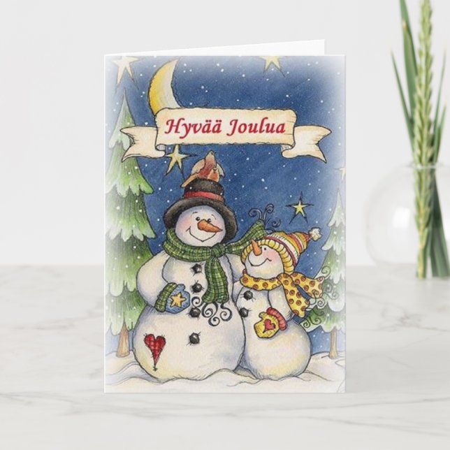 Vintage Finnish Hyvää Joulua Christmas Card (Front)