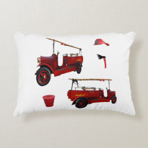 Vintage Fire Brigade Truck Axe Cap, Accent Pillow