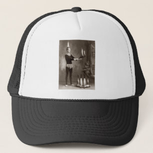 Vintage Fire Juggler Trucker Hat