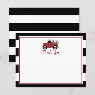 Vintage Fire Truck Baby Shower Thank You Card