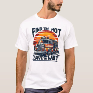 Vintage Fire Truck Sunset Graphic T-Shirt