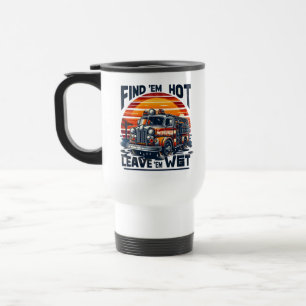 Vintage Fire Truck Sunset Graphic T-Shirt Travel Mug
