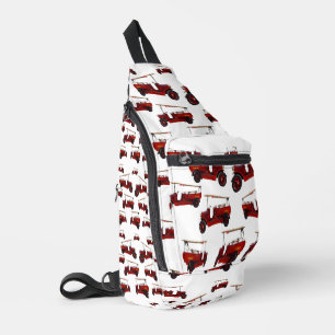Vintage Fire Trucks Pattern, Sling Bag