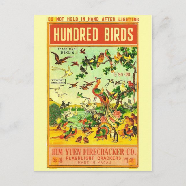 Vintage Firecracker Package Postcard (Front)