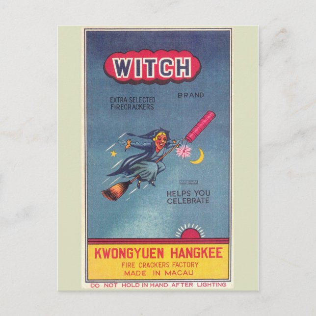 Vintage Firecracker Package Postcard (Front)