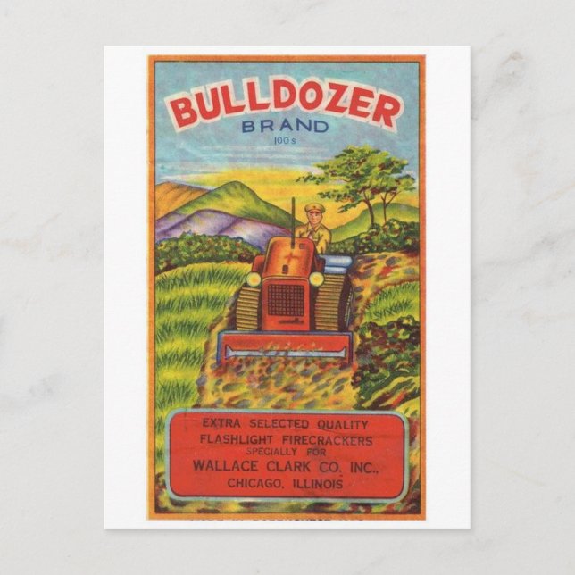 Vintage Firecracker Package Postcard (Front)
