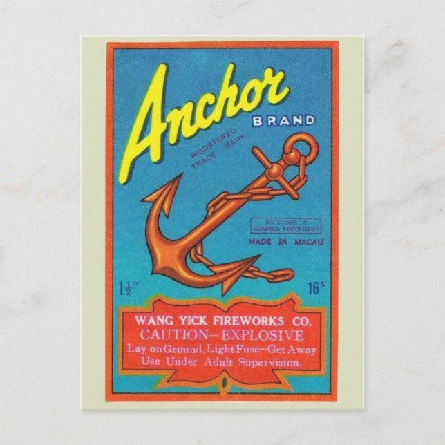 Vintage Firecracker Package Postcard (Front)