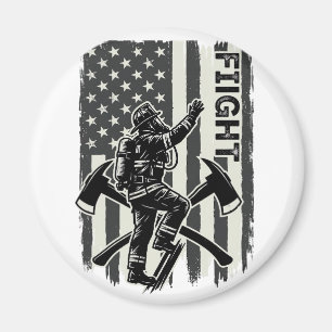 Vintage Firefighter Flag Fight Shirt Design_1 Magnet