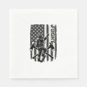 Vintage Firefighter Flag Fight Shirt Design_1 Napkin