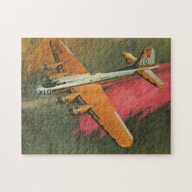 Vintage Firefighting Aircraft in action Jigsaw Puzzle (Horizontal)