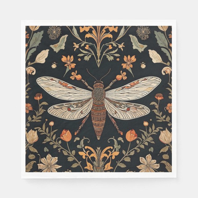 Vintage Firefly Garden  Napkin (Front)