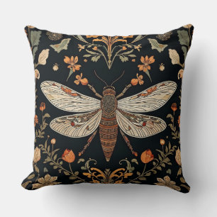Vintage Firefly Garden Throw Pillow