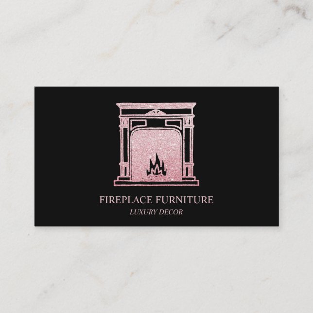 Vintage Fireplace Business Card (Front)