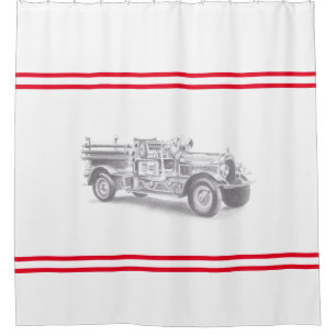 vintage firetruck pencil sketch fireman drawing 