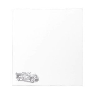 vintage firetruck pencil sketch fireman drawing  notepad