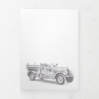 vintage firetruck pencil sketch fireman drawing