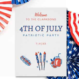 Vintage Fireworks 4th of July Party Welcome Sign