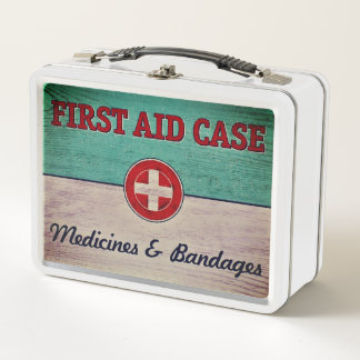 Vintage First Aid Case Metal Lunch Box
