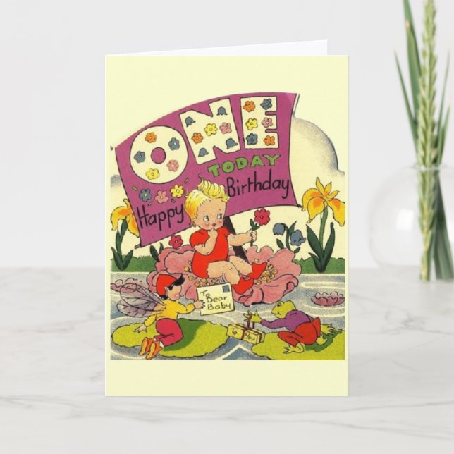 Vintage First Birthday Card (Front)