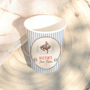 Vintage First Rodeo Cowboy Boy 1st Birthday Paper Cups