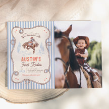 Vintage First Rodeo Cowboy Photo 1st Birthday
