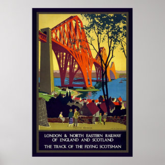 Vintage Firth of Forth Bridge Scotland Poster