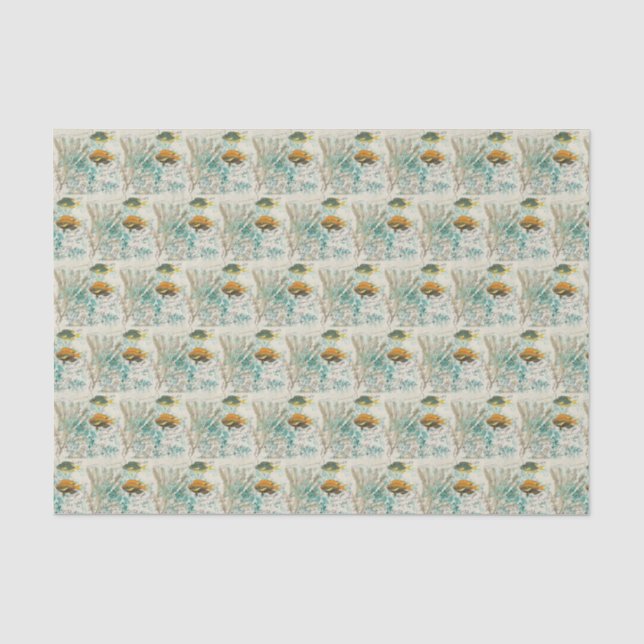 Vintage Fish Collage Tissue Paper (Front)