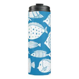 Vintage Fish: Decorative Illustration Set. Thermal Tumbler