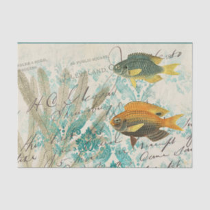 Vintage Fish Ephemera Tissue Paper