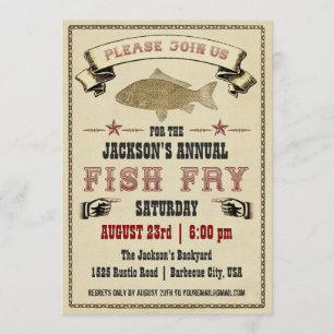 Vintage Fish Fry Invitation