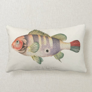 Vintage Fish Image Pillow