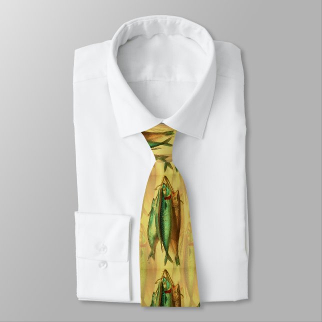Vintage Fish on a Stringer Fisherman  Tie (Tied)