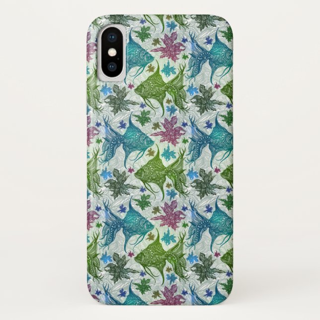Vintage Fish Pattern Case-Mate iPhone Case (Back)