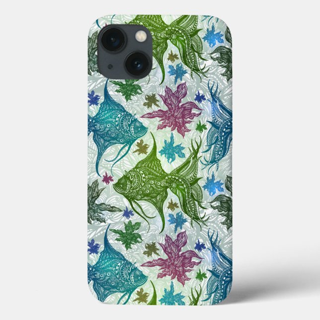 Vintage Fish Pattern Case-Mate iPhone Case (Back)