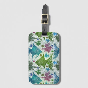 Vintage Fish Pattern Luggage Tag