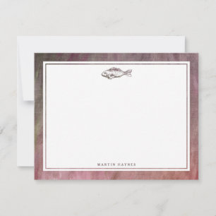 Vintage Fish Personalized Stationery Card