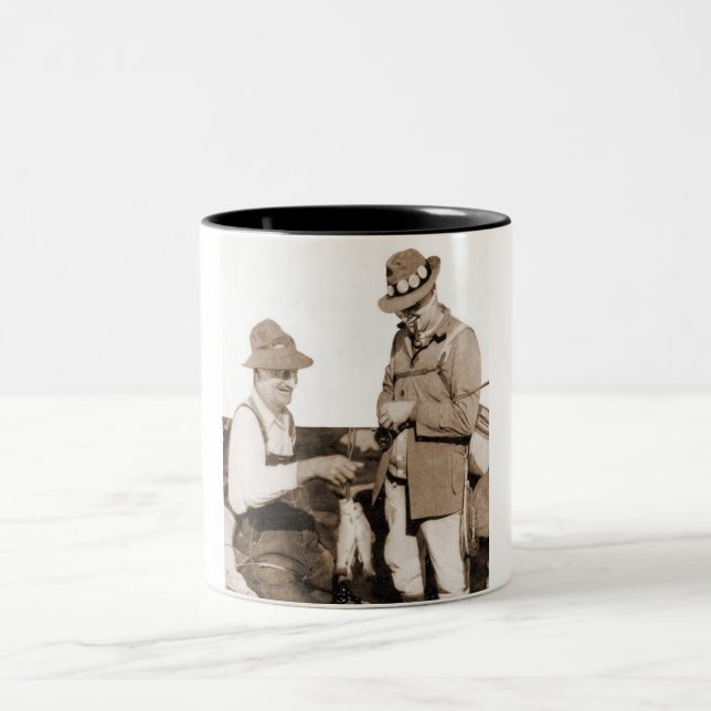 Vintage Fishermen Two-Tone Coffee Mug (Center)