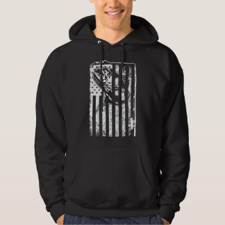 Vintage Fishing American USA Flag for Bass Fisherm Hoodie