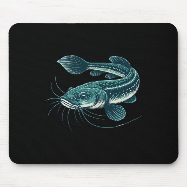 Vintage Fishing Artwork Walking Catfish  Mouse Pad (Front)