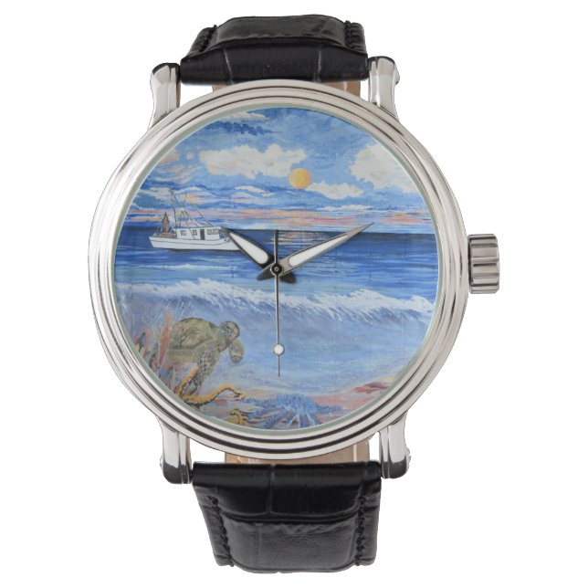 Vintage Fishing  Boat  Watch  For the Fisherman (Front)