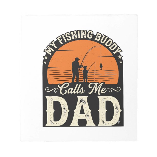 Vintage Fishing Buddy Dad Shirt Design_1 Notepad (Front)