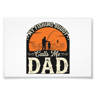 Vintage Fishing Buddy Dad Shirt Design_1 Photo Print