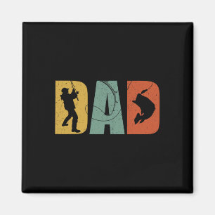 Vintage Fishing Dad Fathers Day Halloween Dad Cost Magnet