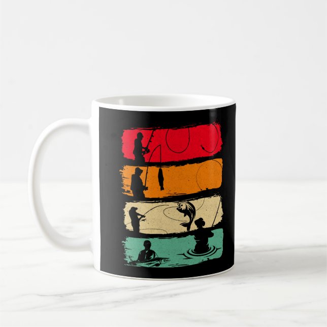 Vintage Fishing Dad Fisherman Husband Fisher Coffee Mug (Left)