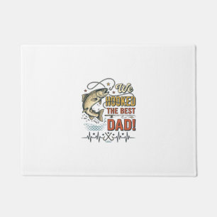 Vintage Fishing Dad We Hooked the Best Dad Vector_ Doormat