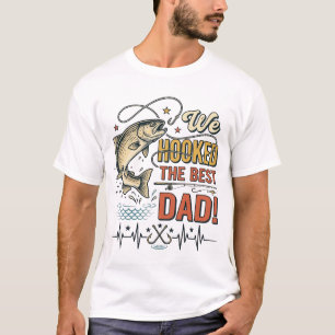 Vintage Fishing Dad We Hooked the Best Dad Vector_ T-Shirt
