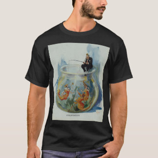 Vintage Fishing For Goldfish Ladies Painting 1914 T-Shirt
